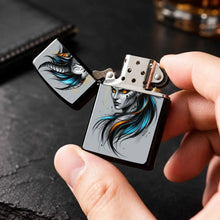 Stylish Tiefling Character Portable Igniter, Bold Cyan Orange Contrast Dark Fantasy Themed Accessory, Fits All Daily Scenarios, Ideal Unique Present For Friends And Hobbyists, Combines Decor Display And Practical Usage A Humo