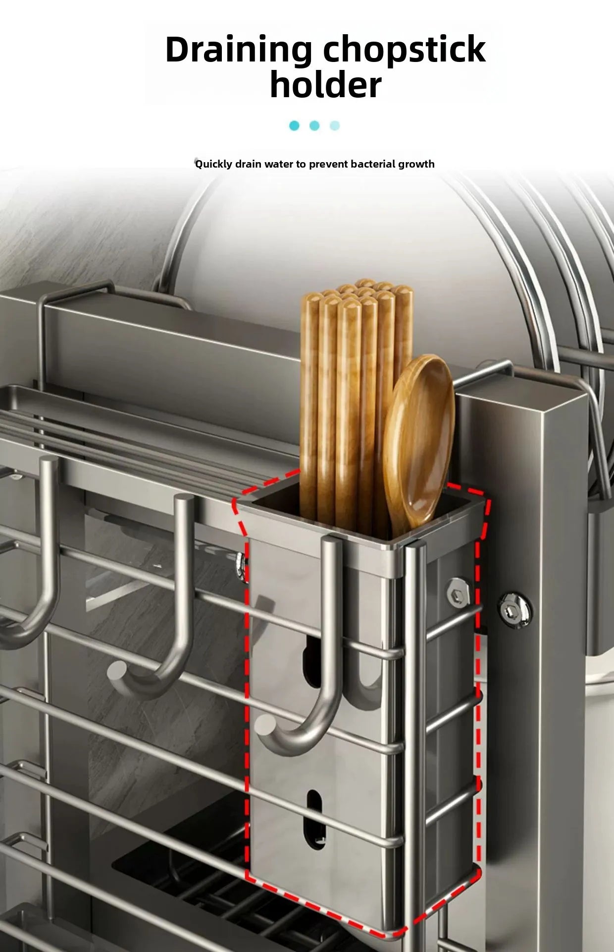 Minimalist Countertop Storage Stainless Steel Drain Dish Rack Kitchen Shelf Multifunctional Shelf Drain Dish Rack