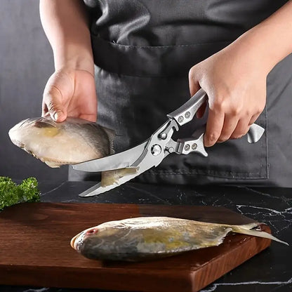 1pc Heavy-Duty Stainless Steel Kitchen Scissors - Multifunctional Poultry Shears for Chicken, Fish & More | Food-Safe
