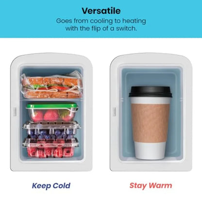 - Iceman Mini Portable Black Personal Fridge Cools Or Heats and Provides Compact Storage For Skincare, Snacks, Or 6 12oz Cans W