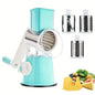 3-in-1 Rotary Cheese Grater & Vegetable Slicer - Food-Safe Plastic Kitchen Tool for Effortless Grating, Slicing - Easy Clean