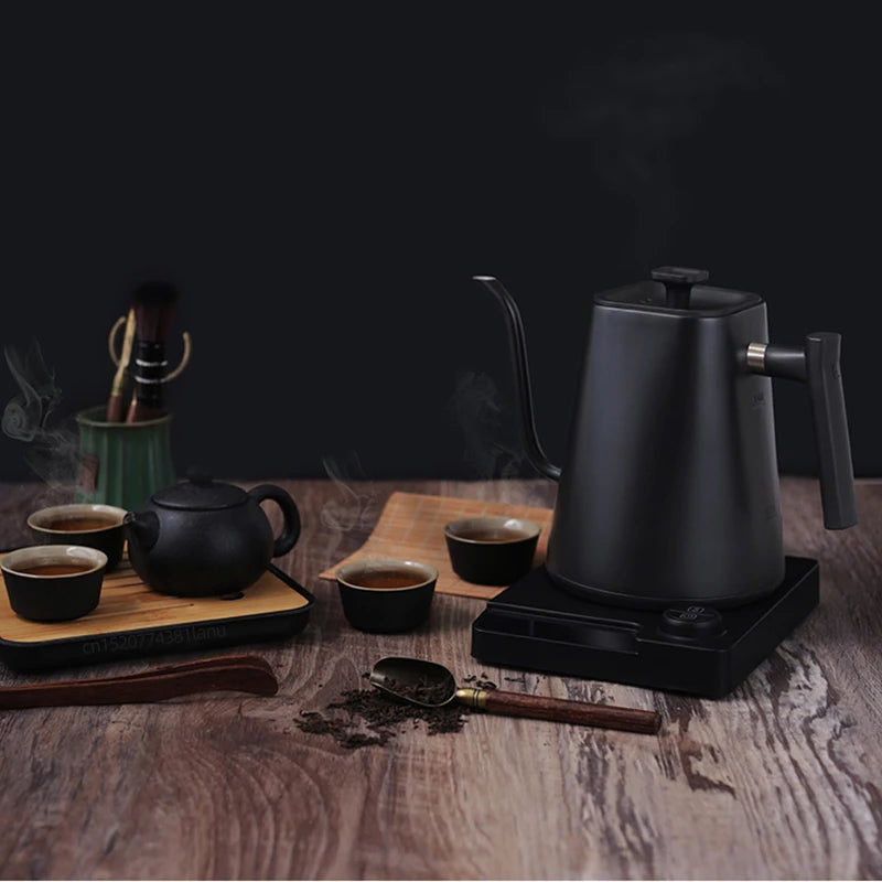 110V/220V Gooseneck Electric Kettle 1.0L Hand Brew Coffee Pot Smart Temperature Control Pot 1200W Rapid Heating Kettle Teapot
