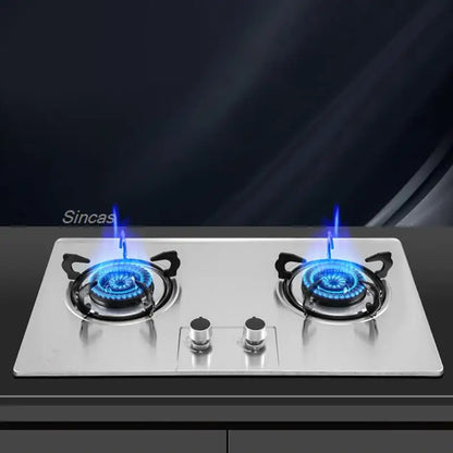 Kitchen Gas Stoves Home Dual Stove Kitchen Embedded Nature Gas/LPG Timing Stove Desktop Dual-Use Cooktop Gas Panel Gas Cooker