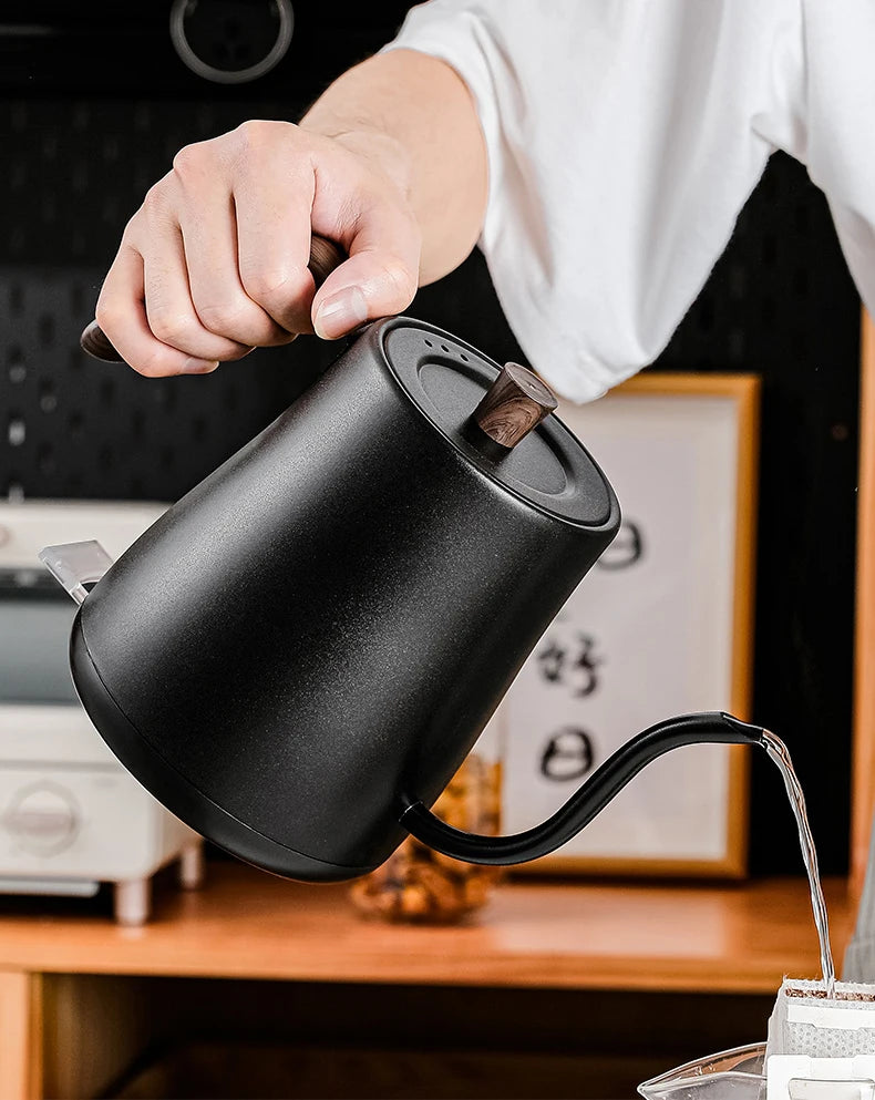 110V/220V Electric Kettle 800ml Hand Brew Coffee Pot Gooseneck Jug Slender Mouth Teapot 304 Stainless Steel Liner Kettle 1000W