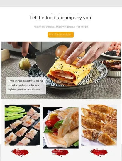 26cm Cast Iron Frying Pan, Uncoated Non-stick Crepe Maker Steak Pot for Gas Induction Cooker Kitchen