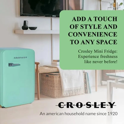 Retro Mini Fridge 3.2 Cu Ft Mint Green Compact Refrigerator for Bedroom Garage Office Under Desk Undercounter Apartment Dorm Ae