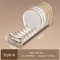HeMu Adjustable Dish Rack, Expandable Plate Organizer for Kitchen Cabinet, Suitable for 6-9 Inch Bowls/Plates Kitchen Organizer