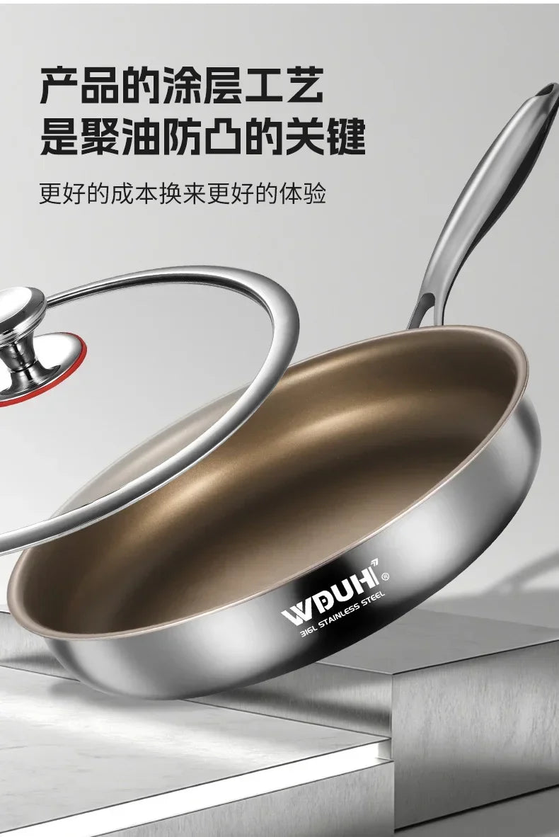 Titanium Pan Non-stick Frying Pan Household Wok Steak Frying Pan Induction Cooker Gas Stove Special  Wok Frying