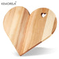 KEMORELA Heart-Shaped Acacia Wood Cutting Board 1/2PCS Food-Safe Bread Cheese Platter with Heart Cutouts Multi-Holiday