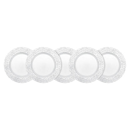 100 Pcs Silver Round Charger Plates Set, Reusable Serving Plates Disposable Platters for Wedding Party Banquets Picnics