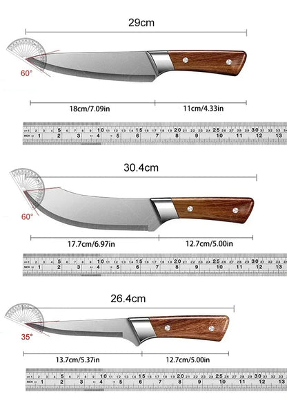 WXCOO Kitchen Knife Japanese Meat Cutting Knife Cleaver Butcher Knife Pork Boning Knife Shaving Knives with Cover