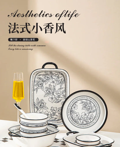 Underglaze Color, Ceramic Tableware, Gift Box Set, Dishes, Soup Bowls, Combination Package.
