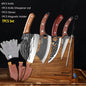 WXCOO Kitchen Knife for Cooking BBQ Lamb Beef Meat Cleaver Fruit Slicing Hand forged Butcher Knife Magnetic Knife Holder Set