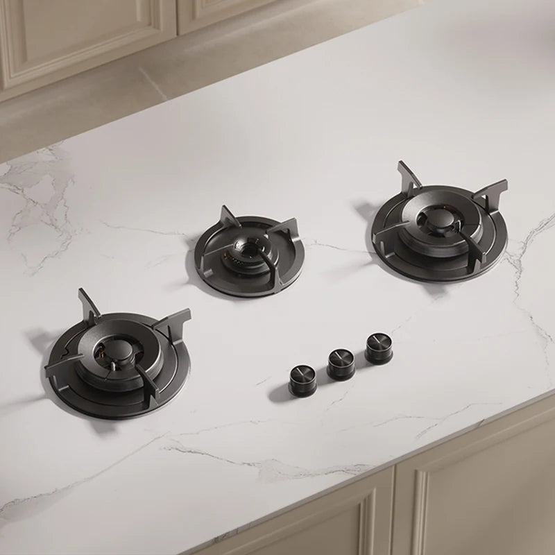 Premium Built-in Gas Cooktop 3-Burner 5.2KW Copper Flame Failure Protection Panel-Ready for Custom Kitchen