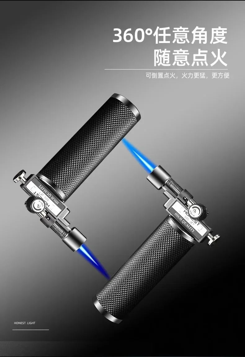 HONEST Double Flame Welding Gun Gas Torch Lighter Safety Lock Switch Jet Fire Open Fire Switching BBQ Kitchen Cigar Lighters