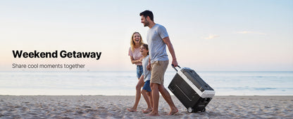 SucceBuy 35L 45L 55L Portable Foldable Handle Car Refrigerator with Wheel -4°F to 68°F Truck Refrigerator with APP Control Compressor Freezer for Camping Picnics Car Home Traval