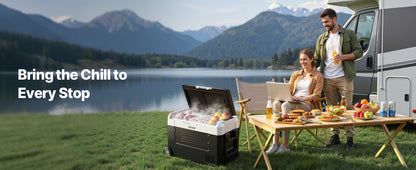 SucceBuy 35L 45L 55L Portable Foldable Handle Car Refrigerator with Wheel -4°F to 68°F Truck Refrigerator with APP Control Compressor Freezer for Camping Picnics Car Home Traval