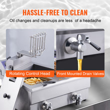 SucceBuy  12L Electric Deep Fryer w/Dual Removable Tanks Commercial Countertop  Fryer for Chicken French Fries Frying Chips