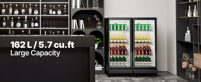 SucceBuy Commercial Merchandiser Refrigerator Glass Door Display Refrigerator Beverage Refrigerator Cooler Merchandiser