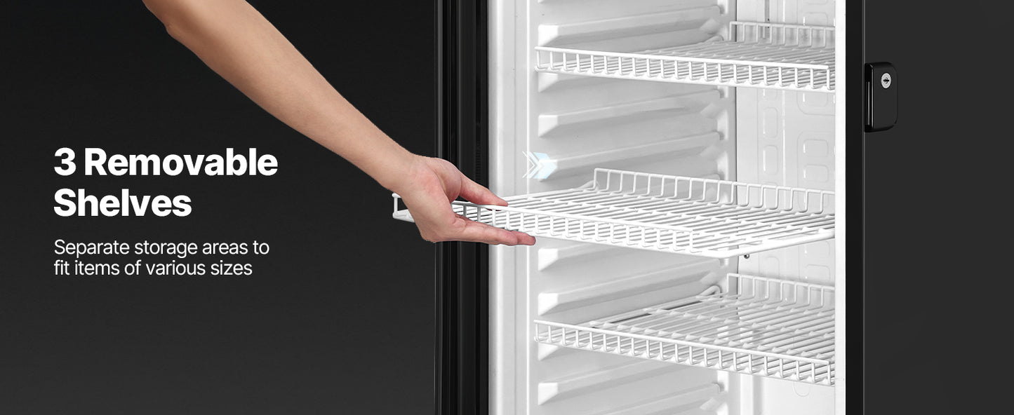 SucceBuy Commercial Merchandiser Refrigerator Glass Door Display Refrigerator Beverage Refrigerator Cooler Merchandiser