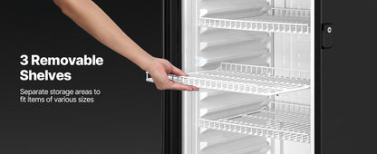 SucceBuy Commercial Merchandiser Refrigerator Glass Door Display Refrigerator Beverage Refrigerator Cooler Merchandiser