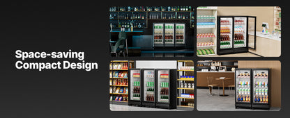 SucceBuy Commercial Merchandiser Refrigerator Glass Door Display Refrigerator Beverage Refrigerator Cooler Merchandiser