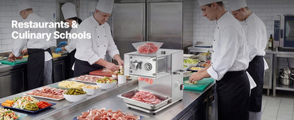 SucceBuy Meat Cutting Machine 850 W Commercial Slicer 5 mm Stainless Steel Blade Shredder for Boneless Meat Vegetables Kitchen