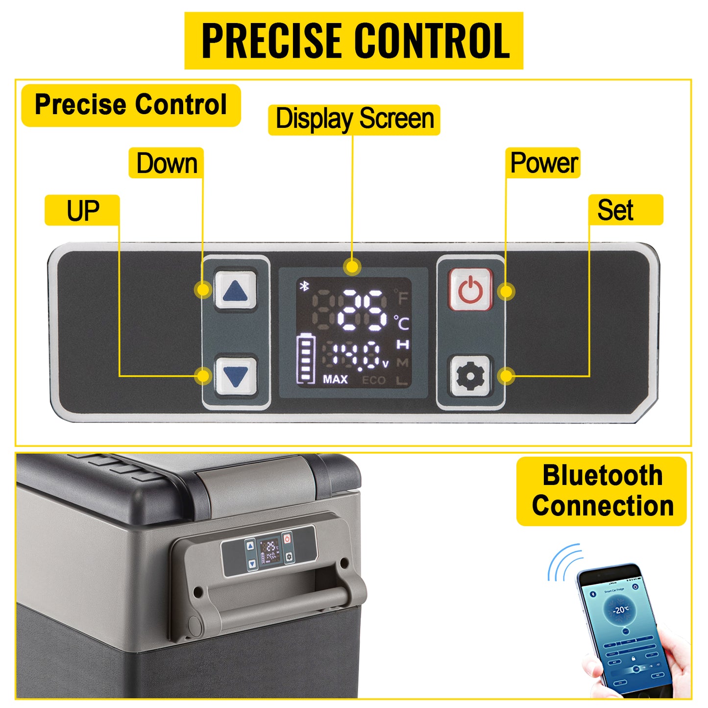 SucceBuy 20L 22L 35L 45L 55L Car Refrigerator Mini Fridge Freezer Portable Compressor Cooler DC 110-240V Ice Box for Camping