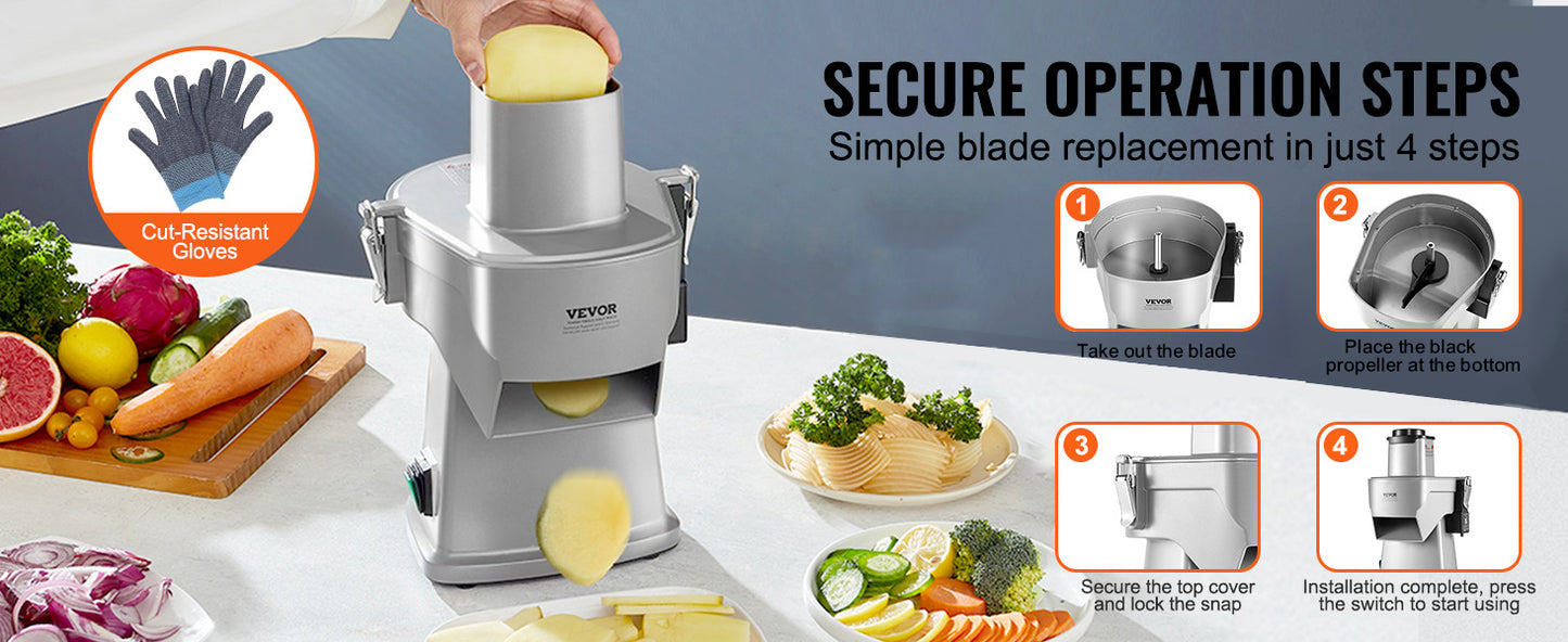 SucceBuy Electric Vegetable Slicer 4 in 1 Multifunctional Food Cutter Vegetable Chopper for Slicing Shredding Dicing Slitting
